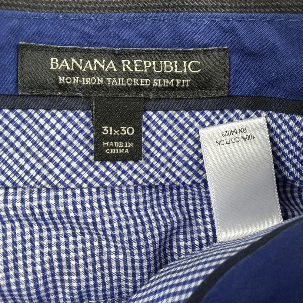 Banana Republic Pants Mens 31x30 Blue Non-Iron Slim Fit Chino Actual 31x28‎